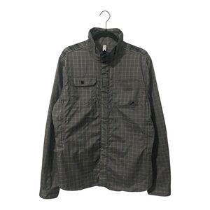 Lululemon Jacket Men’s Gray Large Plaid Shirt Reversible Reflective Windbreaker
